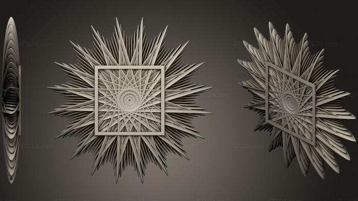 Geometric shapes (Prickly W, SHPGM_0740) 3D models for cnc